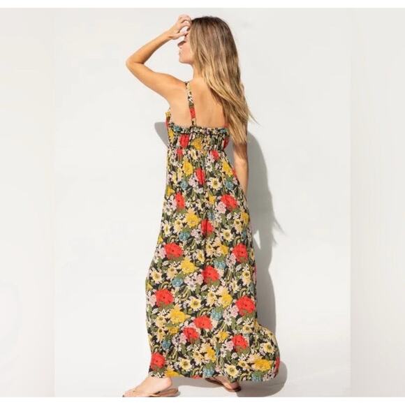 Natural Life Elizabeth Floral Poppy Women’s Maxi Dress Size Small Boho Hippie B4 - Picture 2 of 15